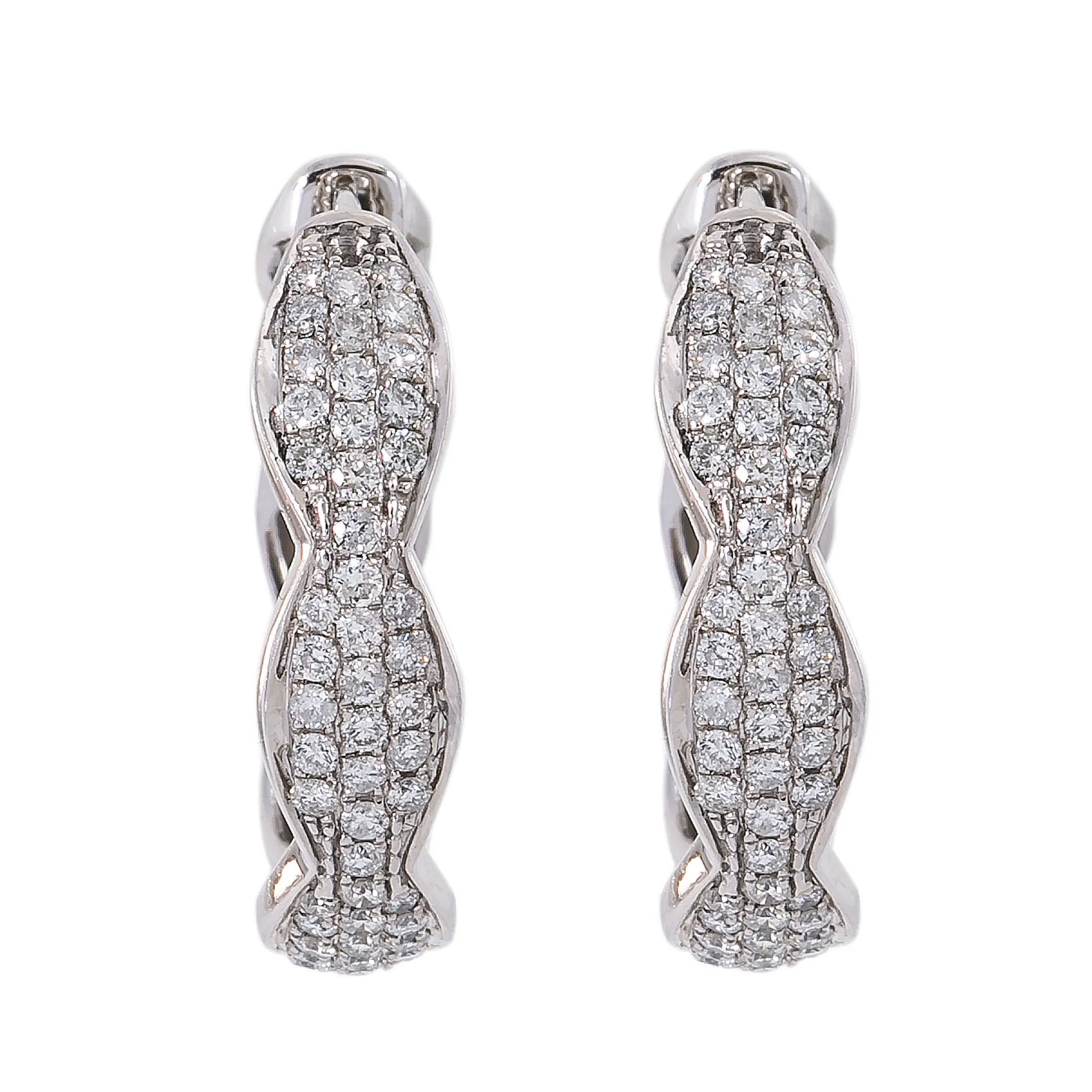 Ladies Earrings With Diamonds in 14K White Gold