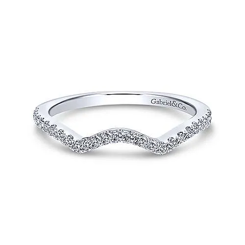 Ladies Matching Wedding Band in 14K White Gold