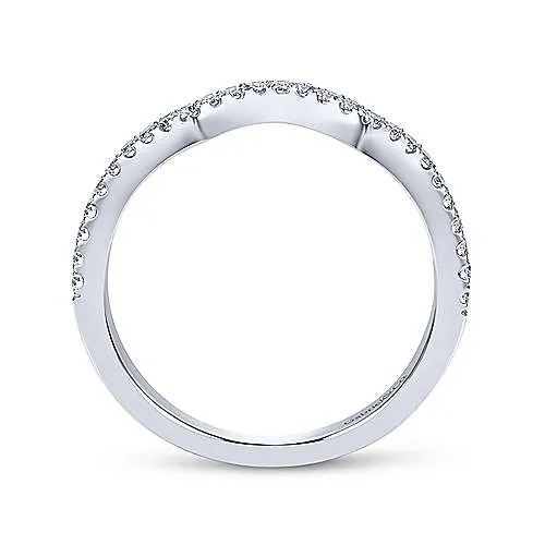 Ladies Matching Wedding Band in 14K White Gold