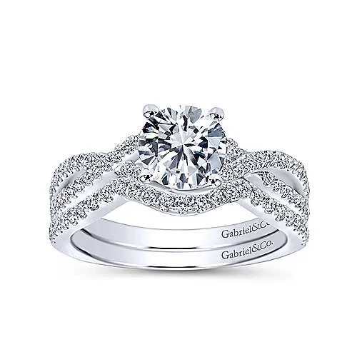 Ladies Matching Wedding Band in 14K White Gold