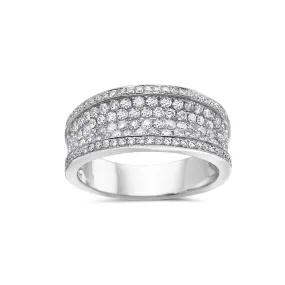 14k White Gold Women's Wedding Band with 1.25 CT