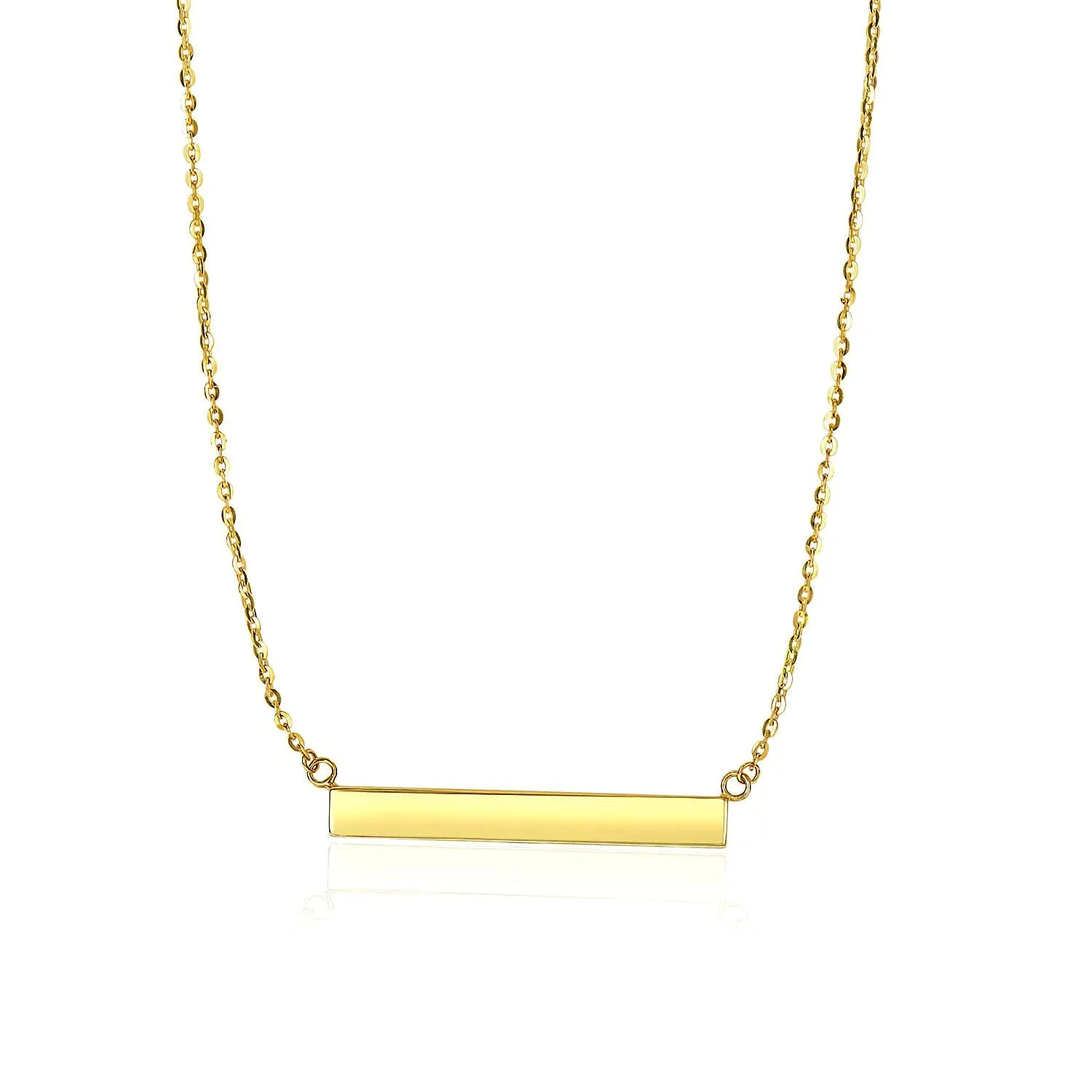 14k Yellow Gold Chain Necklace with a Shiny Flat Barrx35898-18-rx35898-18