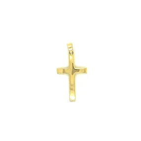 14K Yellow Gold Flat Cross Necklace