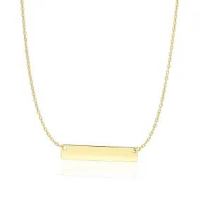 14k Yellow Gold Smooth Flat Horizontal Bar Style Necklacerx77034-18-rx77034-18