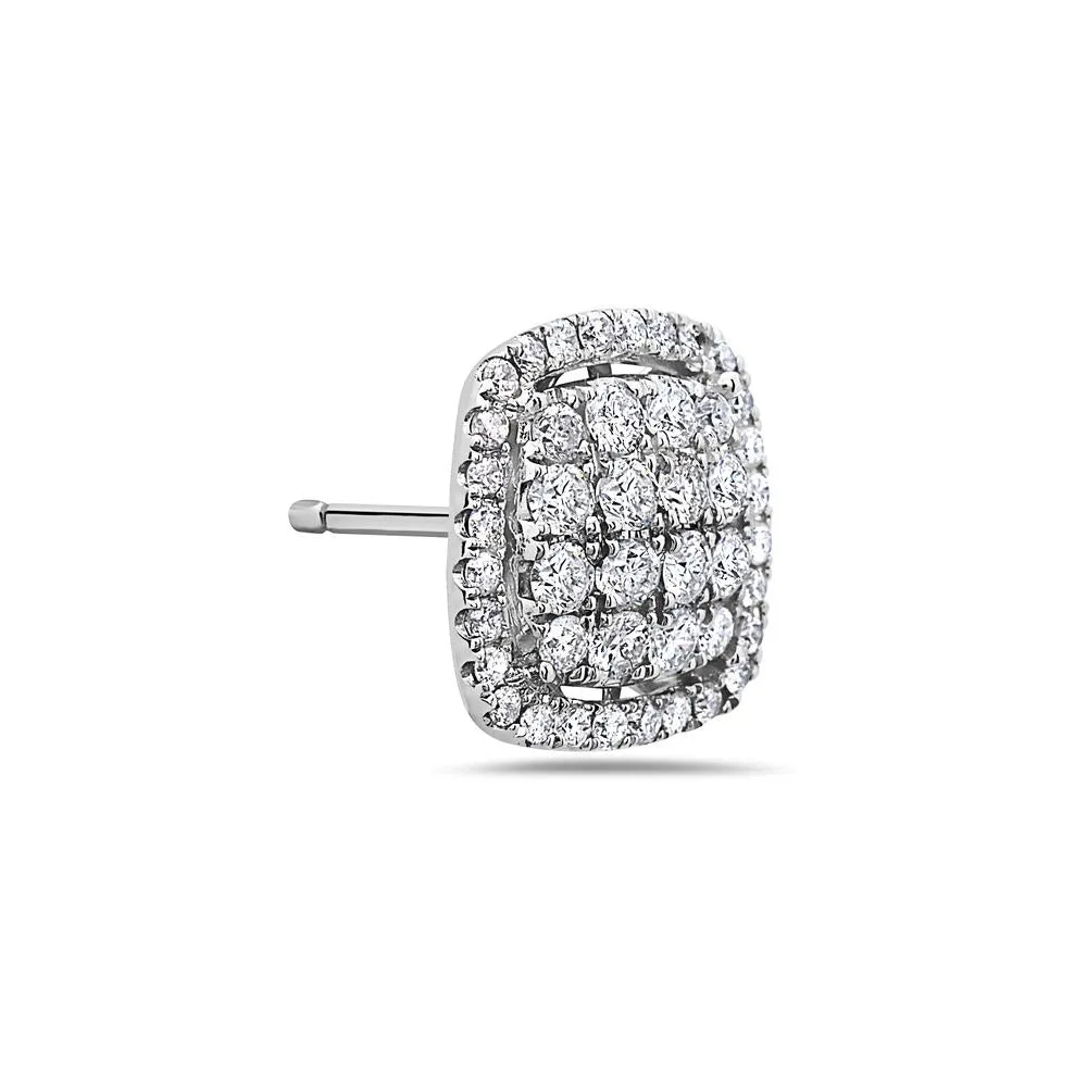 White Gold Diamond Ladies Earrings 18K 1.32 CT