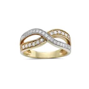 18k Yellow Gold Ring for Women with 0.48 CT Diamonds