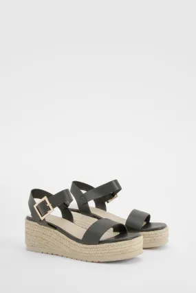 2 Part Espadrille Low Wedges