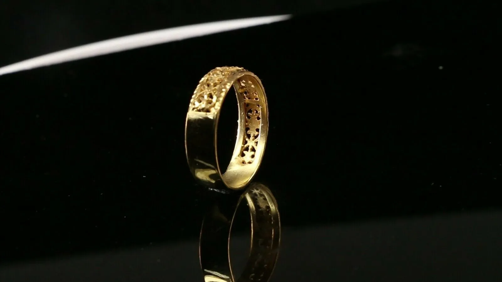 22k Ring Solid Gold ELEGANT Charm Ladies Band SIZE 11.25 RESIZABLE r2572mon