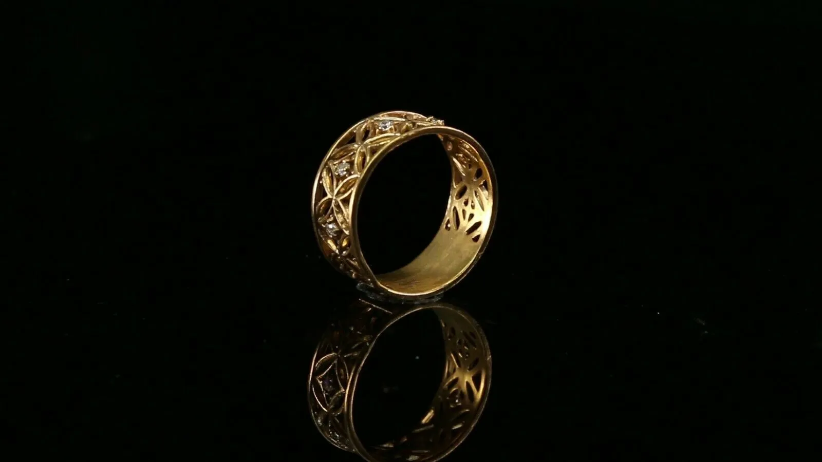 22k Ring Solid Gold ELEGANT Charm Ladies Band SIZE 7 RESIZABLE r2561mon