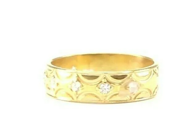 22k Ring Solid Gold ELEGANT Charm Ladies Band SIZE 7.25 RESIZABLE r2137