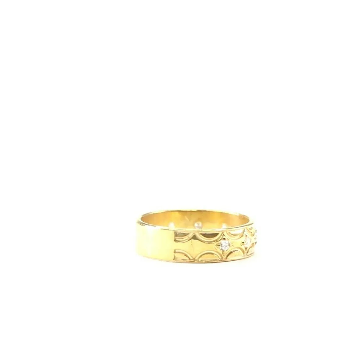 22k Ring Solid Gold ELEGANT Charm Ladies Band SIZE 7.25 RESIZABLE r2137