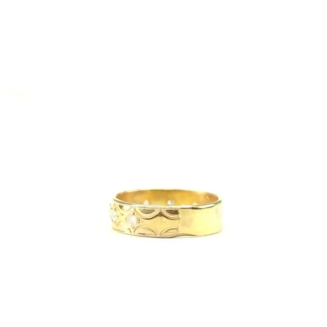 22k Ring Solid Gold ELEGANT Charm Ladies Band SIZE 7.25 RESIZABLE r2137