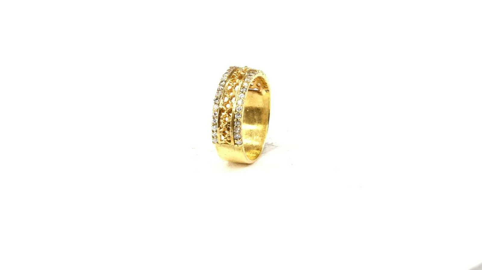 22k Ring Solid Gold ELEGANT Charm Ladies Band SIZE 7.75 RESIZABLE r2538mon