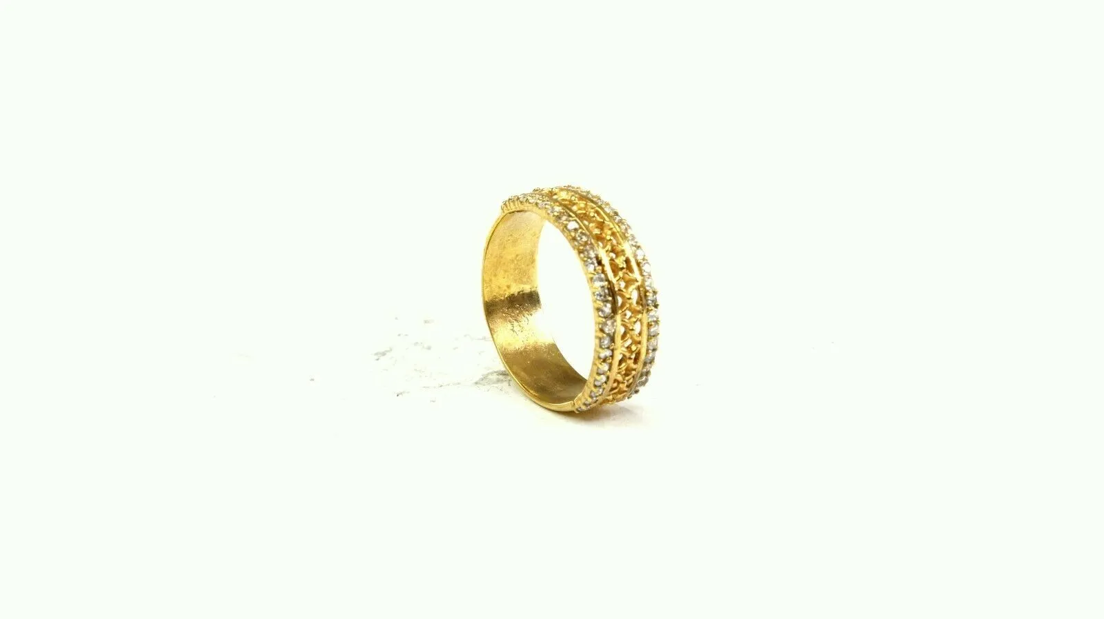 22k Ring Solid Gold ELEGANT Charm Ladies Band SIZE 7.75 RESIZABLE r2538mon