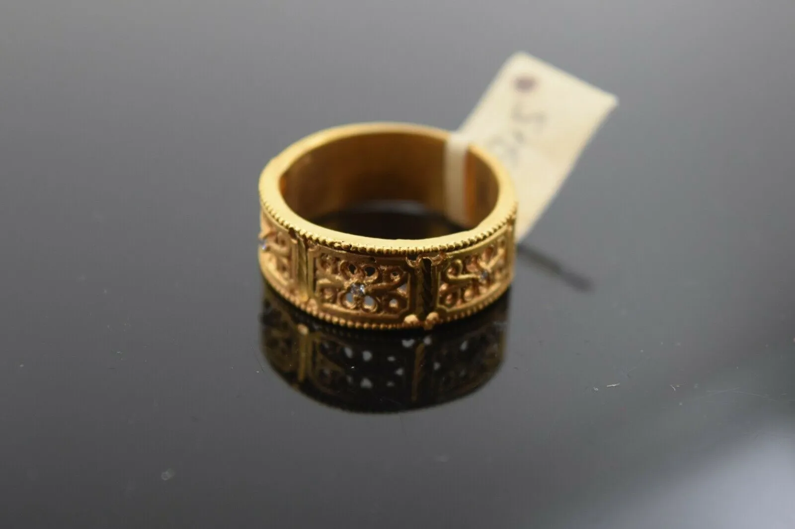 22k Ring Solid Gold ELEGANT Charm Ladies Band SIZE 7.75 RESIZABLE r2545mon