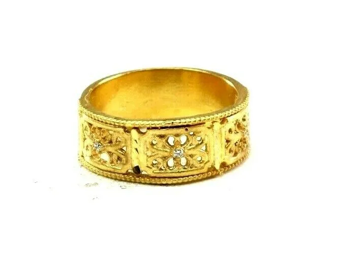 22k Ring Solid Gold ELEGANT Charm Ladies Band SIZE 7.75 RESIZABLE r2545mon