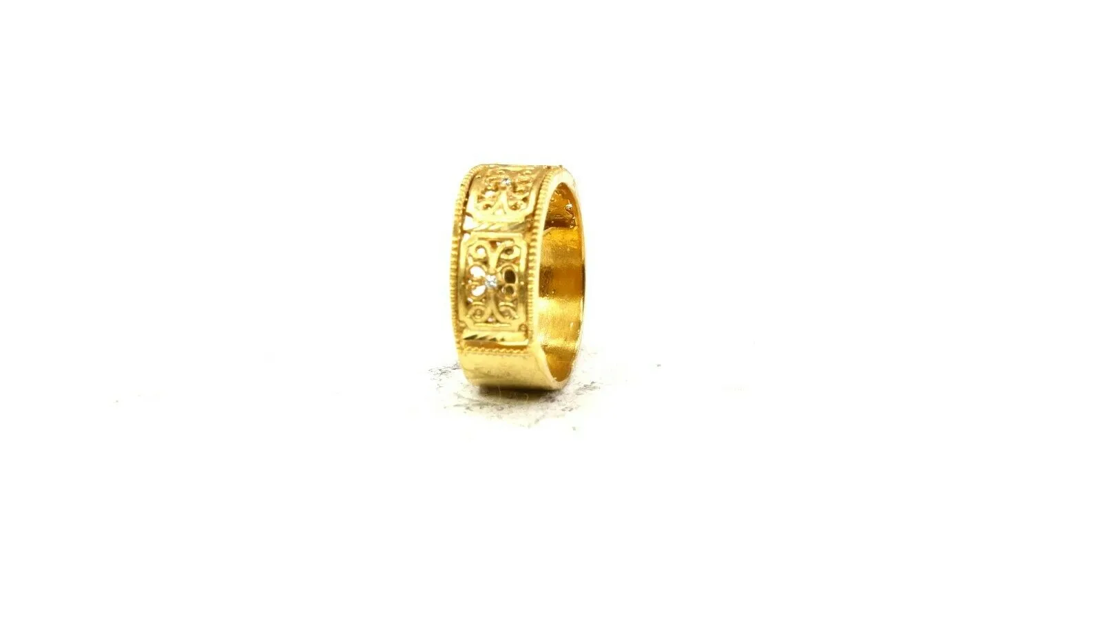 22k Ring Solid Gold ELEGANT Charm Ladies Band SIZE 7.75 RESIZABLE r2545mon