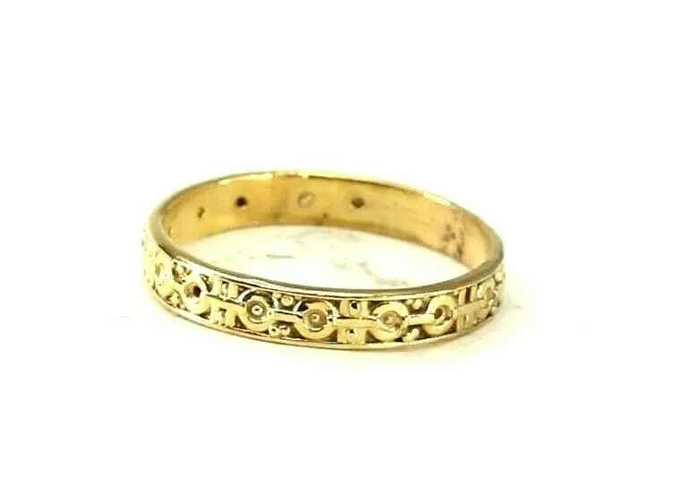 22k Ring Solid Gold ELEGANT Charm Ladies Band SIZE 9.5 RESIZABLE r2929mon