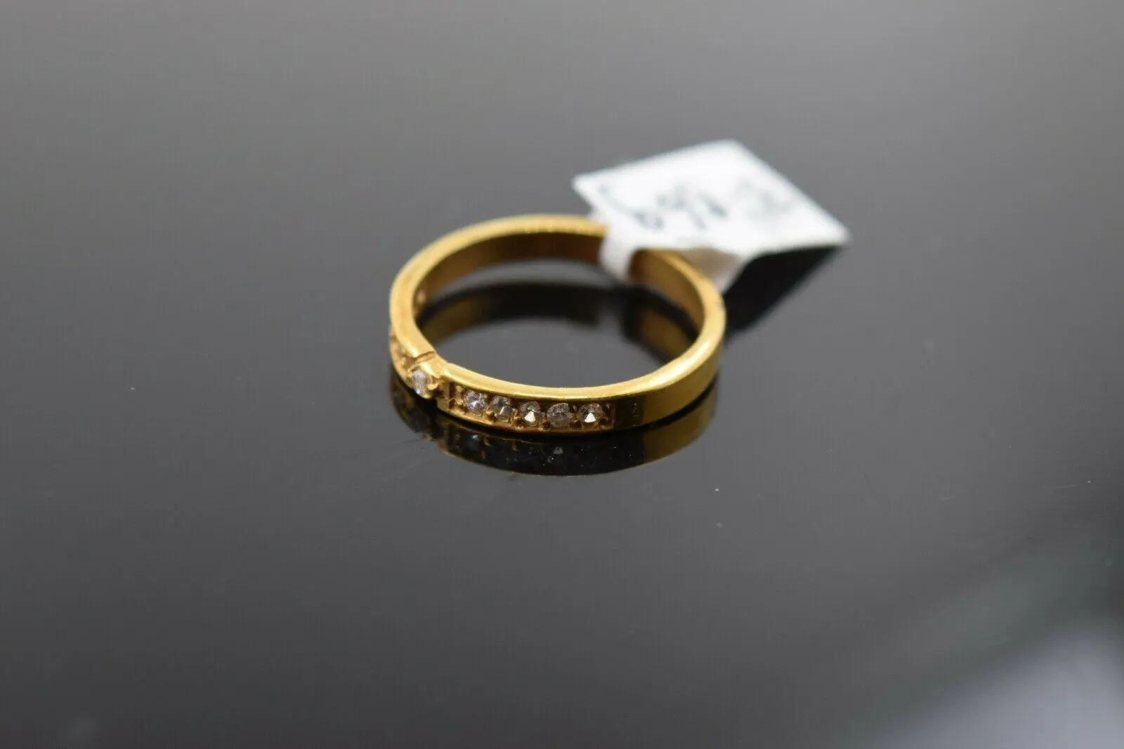 22k Gold Ring for Women | Elegant Channel Band | Solid Gold | Size 7.35 Resizable