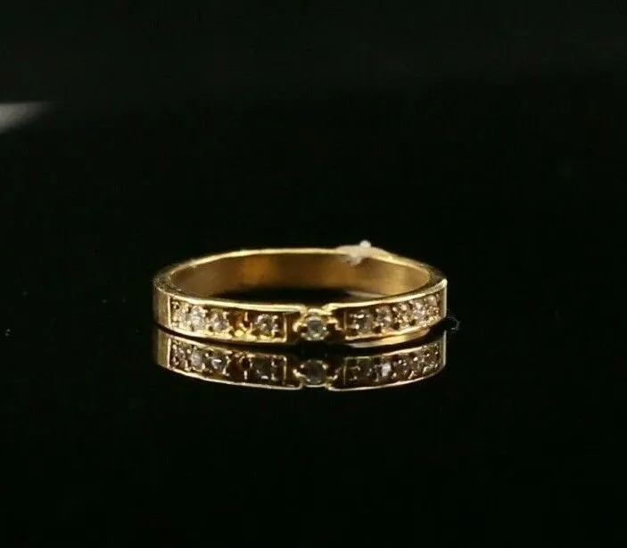 22k Gold Ring for Women | Elegant Channel Band | Solid Gold | Size 7.35 Resizable