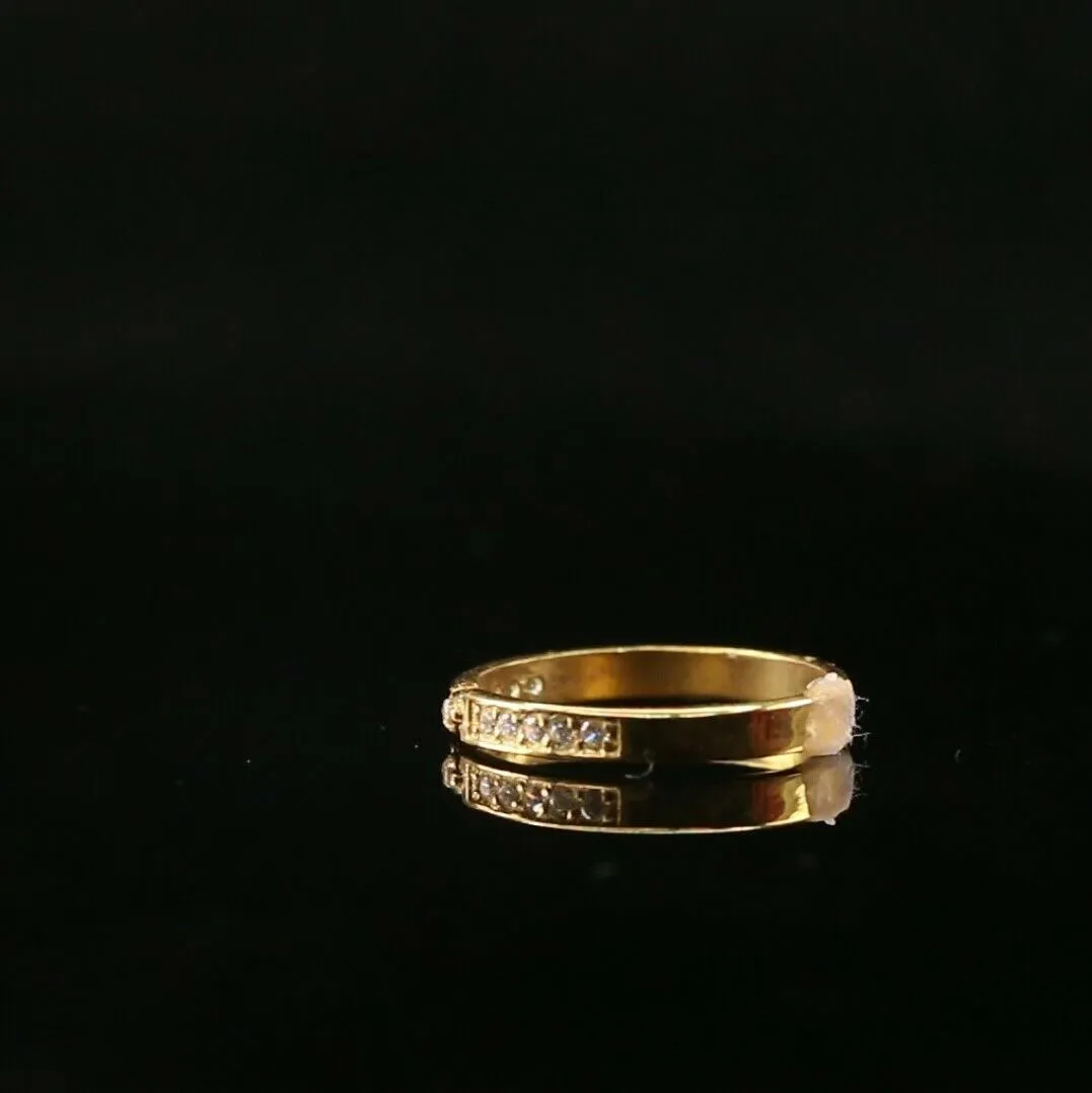 22k Gold Ring for Women | Elegant Channel Band | Solid Gold | Size 7.35 Resizable