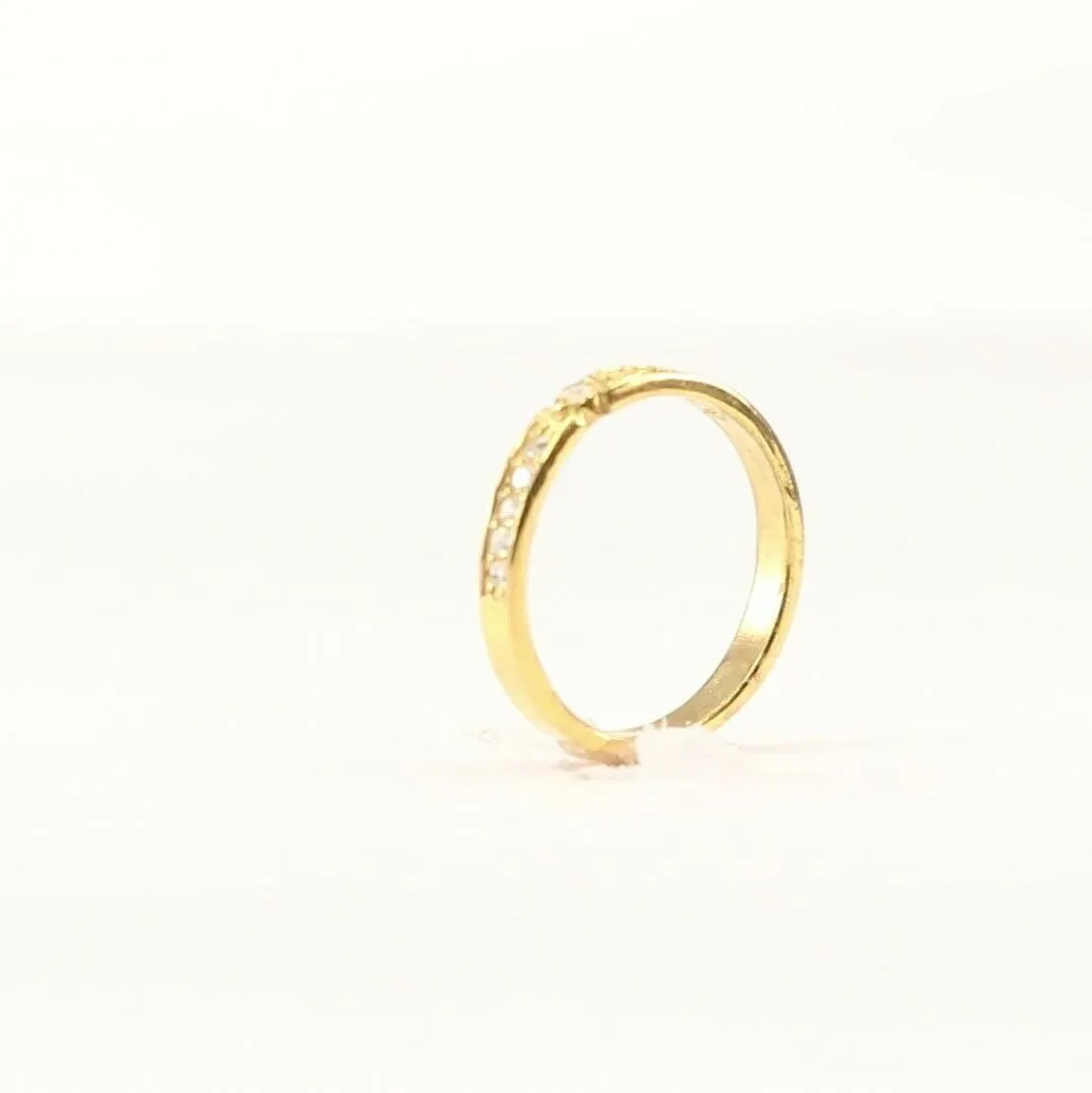 22k Gold Ring for Women | Elegant Channel Band | Solid Gold | Size 7.35 Resizable