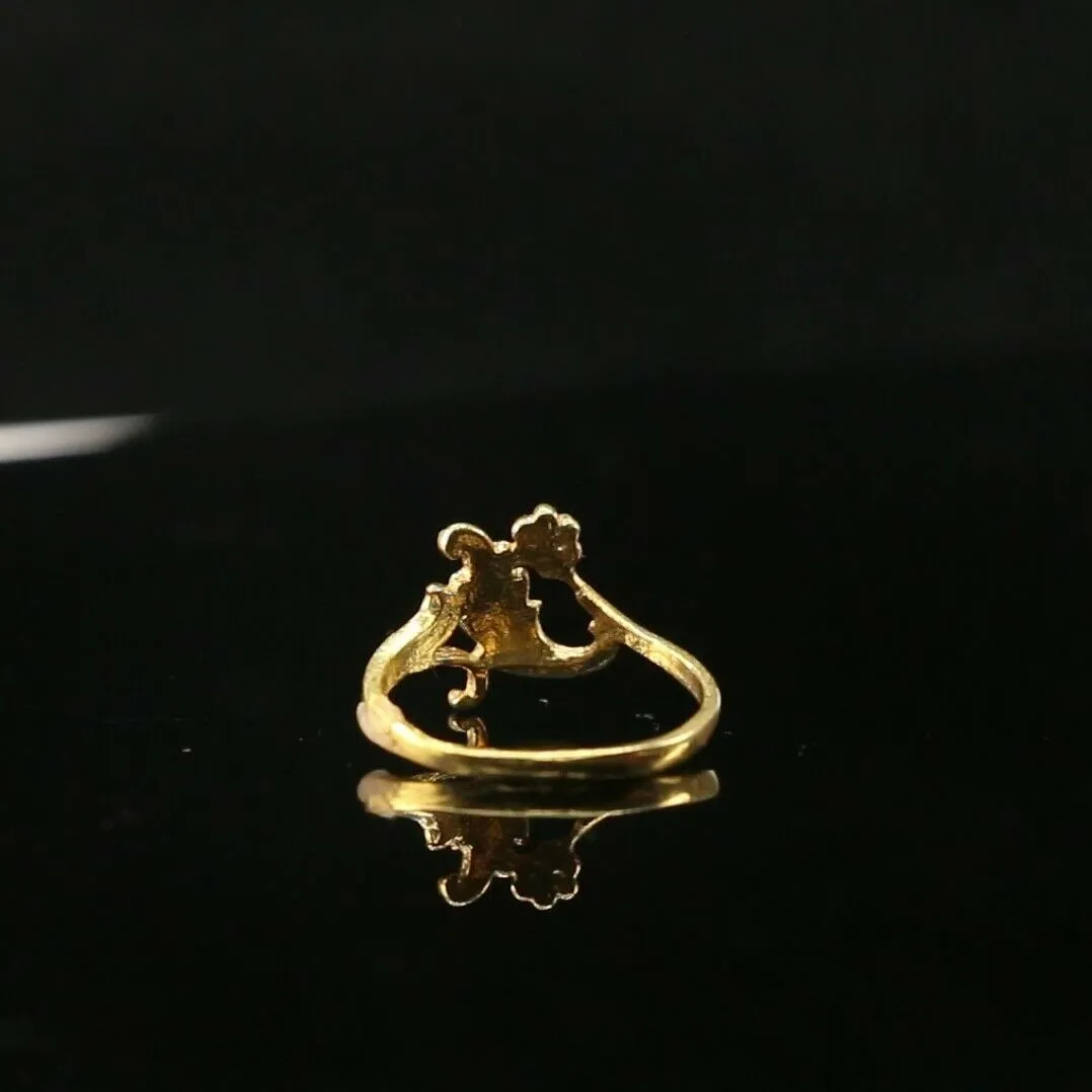 22k Ring Solid Gold ELEGANT Charm Ladies Floral Band SIZE 5.5 RESIZABLE r2108