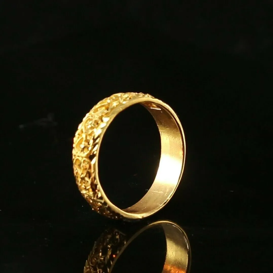 22k Ring Solid Gold ELEGANT Charm Ladies Simple Ring SIZE 11.3 RESIZABLE r2084