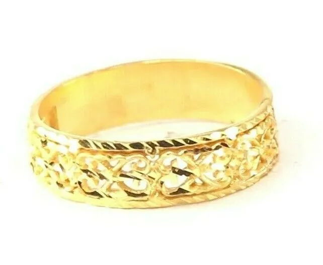 22k Ring Solid Gold ELEGANT Charm Ladies Simple Ring SIZE 11.3 RESIZABLE r2084