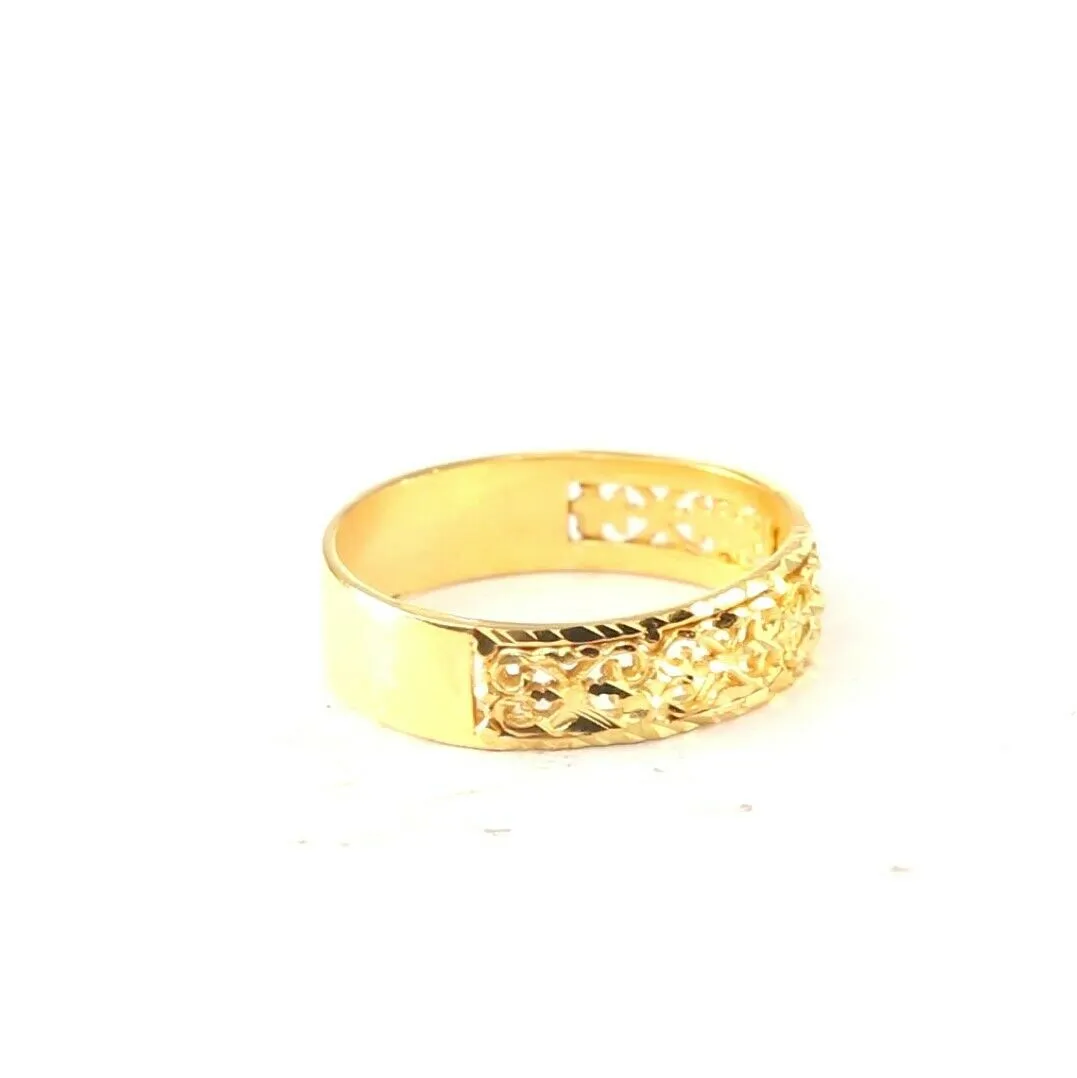 22k Ring Solid Gold ELEGANT Charm Ladies Simple Ring SIZE 11.3 RESIZABLE r2084