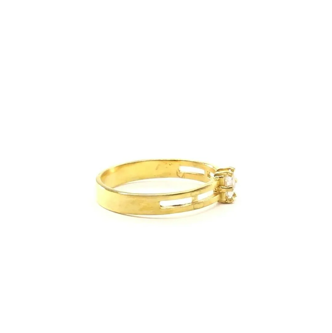 22k Solid Gold Ring Elegant Charm Ladies Solitaire Band Size 7 Resizable