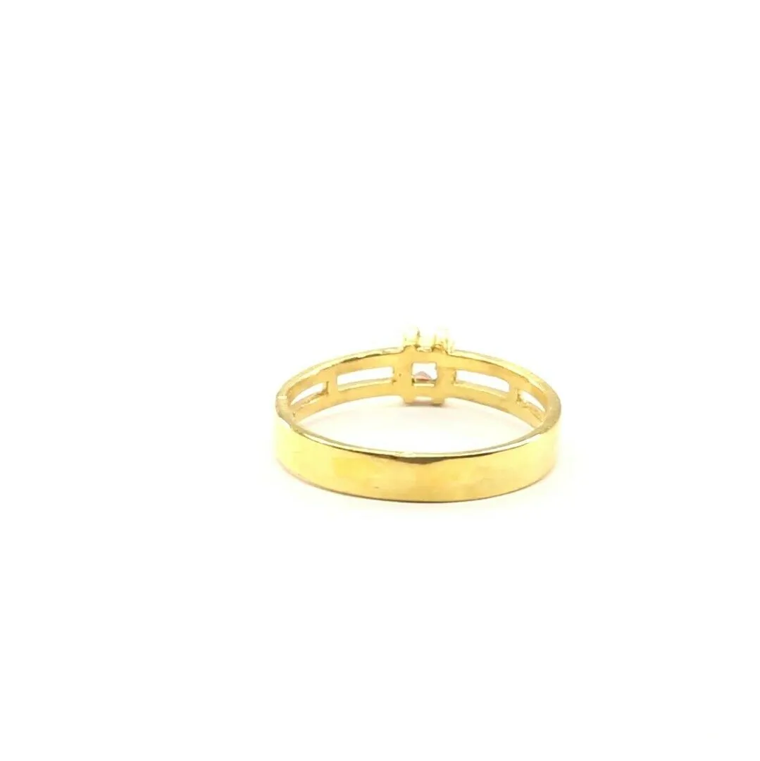 22k Solid Gold Ring Elegant Charm Ladies Solitaire Band Size 7 Resizable