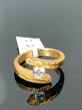 22k Gold Elegant Ladies Ring, Tension Band, Size 6, Resizable - Item R2449