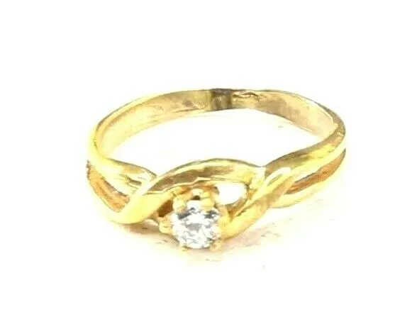 22k Gold Ring Charm Ladies Twist Band Size 5.50 Resizable - Item r2443