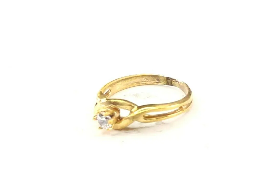 22k Gold Ring Charm Ladies Twist Band Size 5.50 Resizable - Item r2443