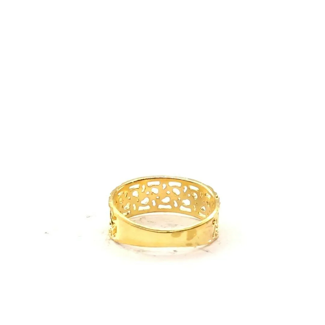 22k RIng Solid Gold Elegant Diamond Cut Geometric Design Ladies Ring R2065 mon