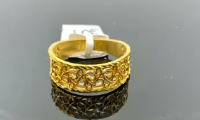 22k RIng Solid Gold Elegant Diamond Cut Geometric Design Ladies Ring R2065 mon