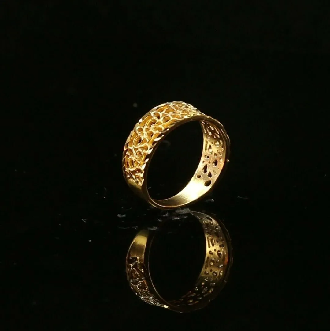 22k RIng Solid Gold Elegant Diamond Cut Geometric Design Ladies Ring R2065 mon