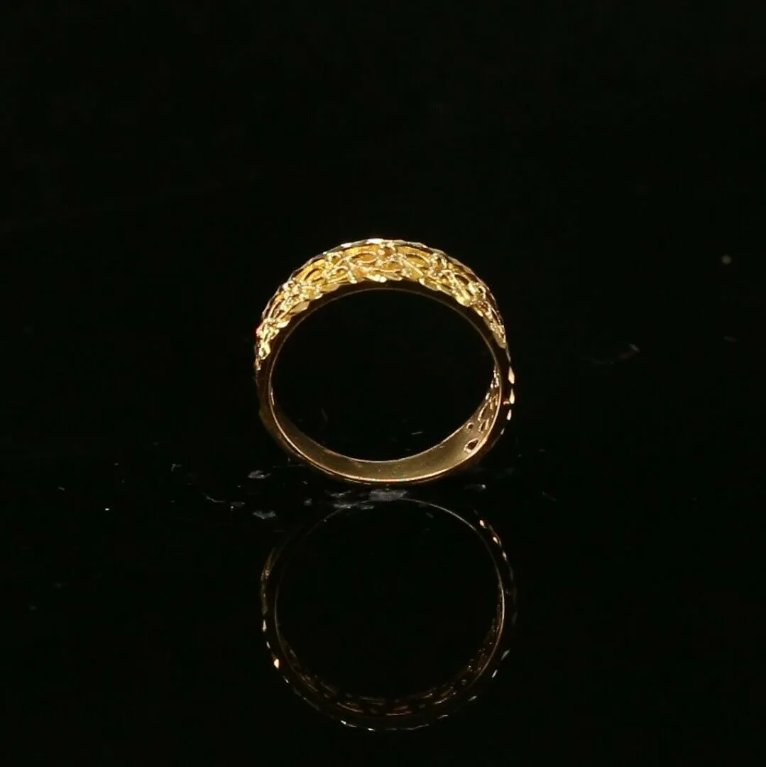 22k RIng Solid Gold Elegant Diamond Cut Geometric Design Ladies Ring R2065 mon