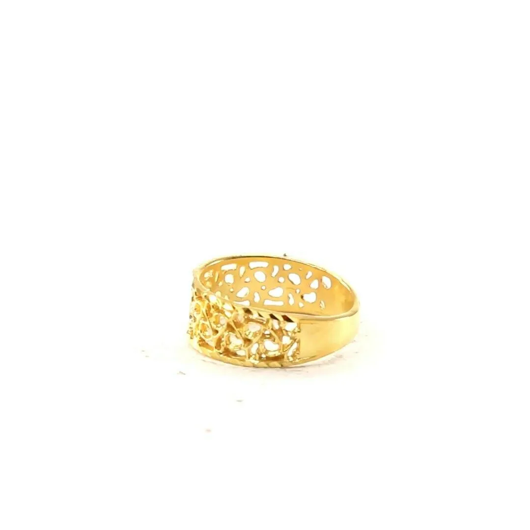 22k RIng Solid Gold Elegant Diamond Cut Geometric Design Ladies Ring R2065 mon