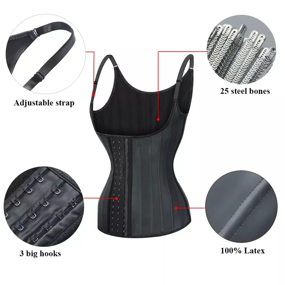 Latex Waist Trainer with 25 Steel Boned Vest