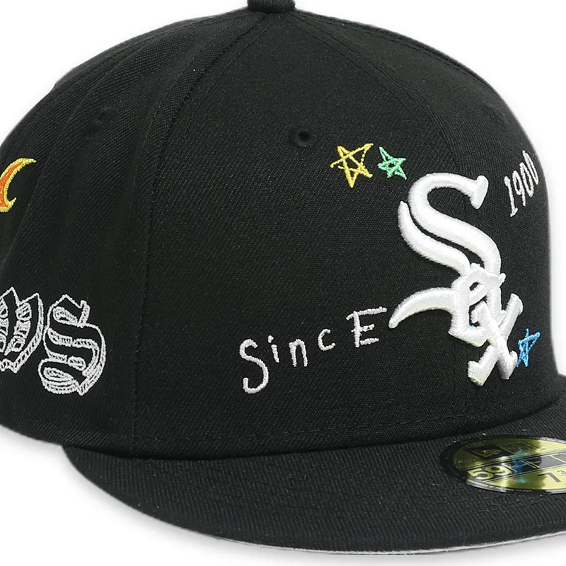 Chicago White Sox Scribble Black 59FIFTY Mens Fitted Hat