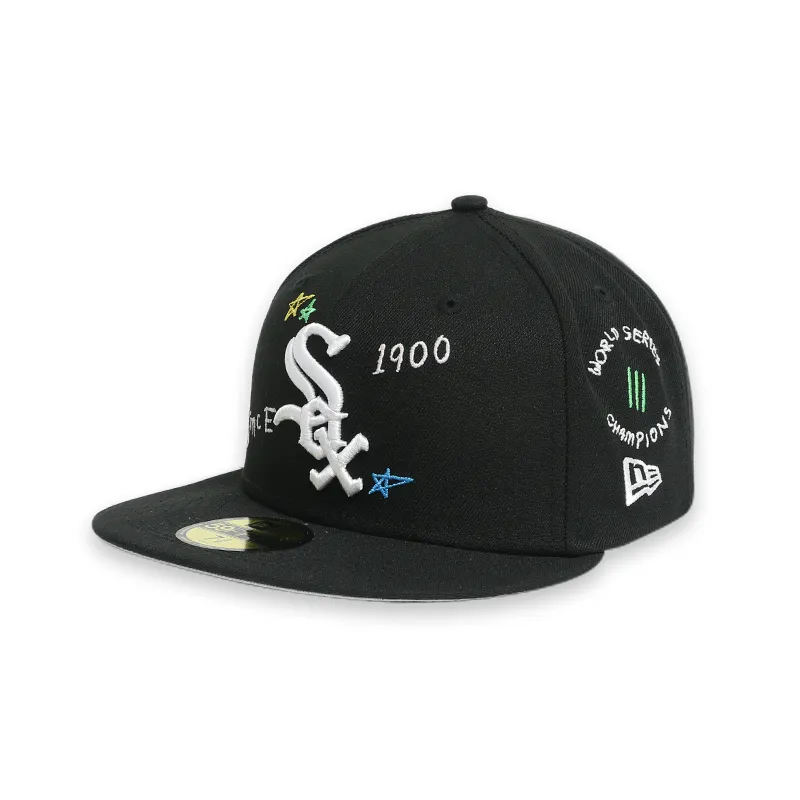 Chicago White Sox Scribble Black 59FIFTY Mens Fitted Hat