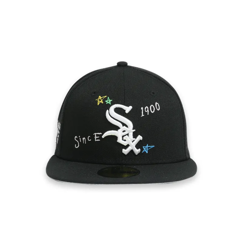 Chicago White Sox Scribble Black 59FIFTY Mens Fitted Hat