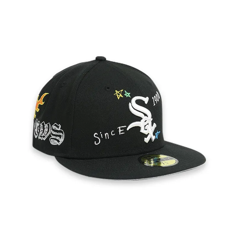 Chicago White Sox Scribble Black 59FIFTY Mens Fitted Hat