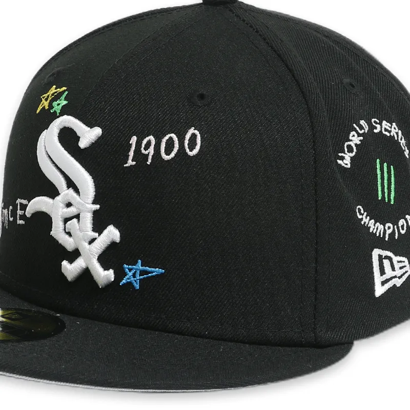 Chicago White Sox Scribble Black 59FIFTY Mens Fitted Hat