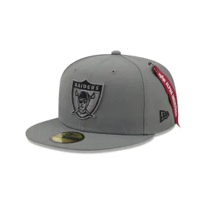 Las Vegas Raiders Grey 59FIFTY Mens Fitted Hat