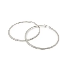 60MM Stainless Steel Flat Hoop Earrings