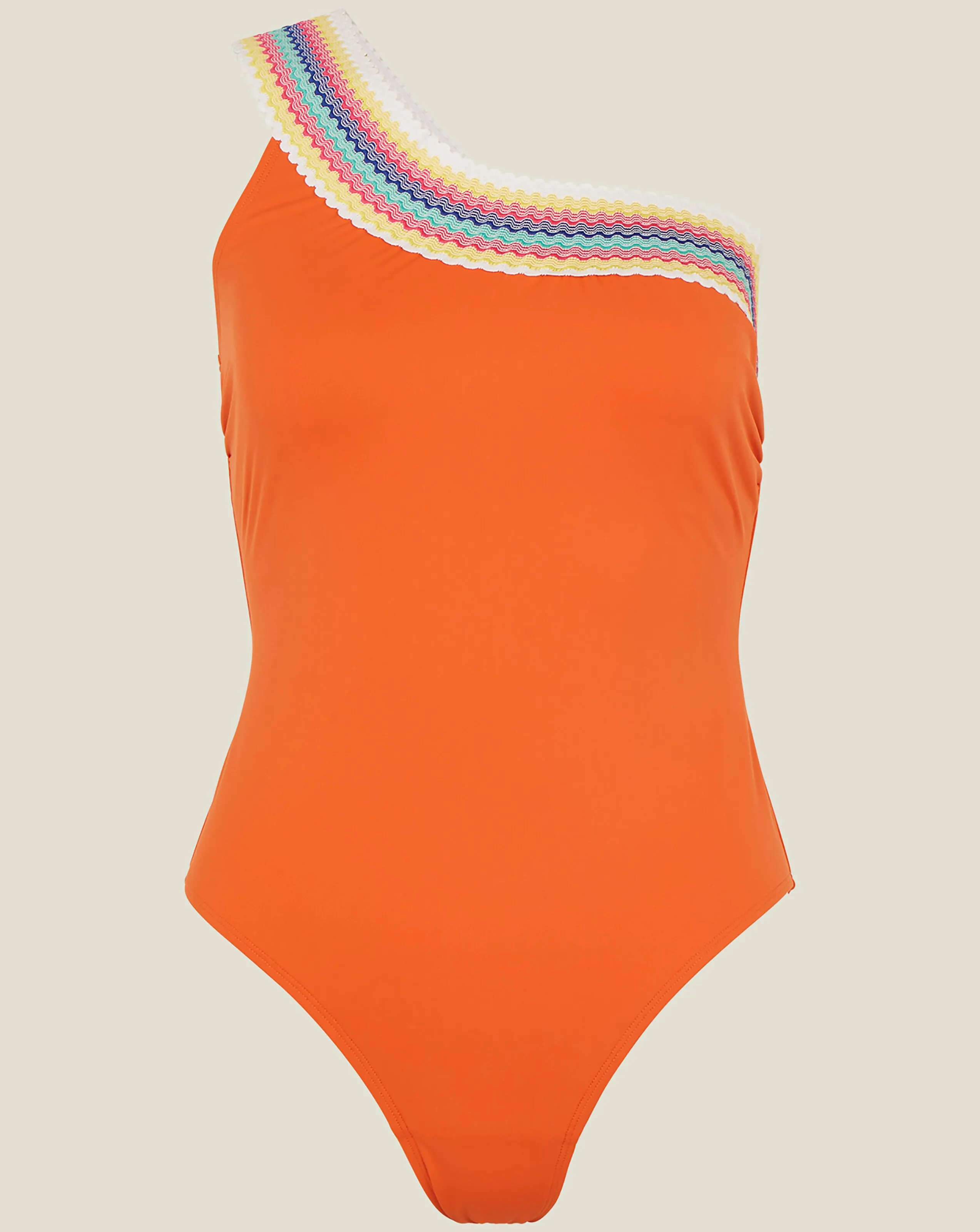 Accessorize One-Shoulder Trim Swimsuit