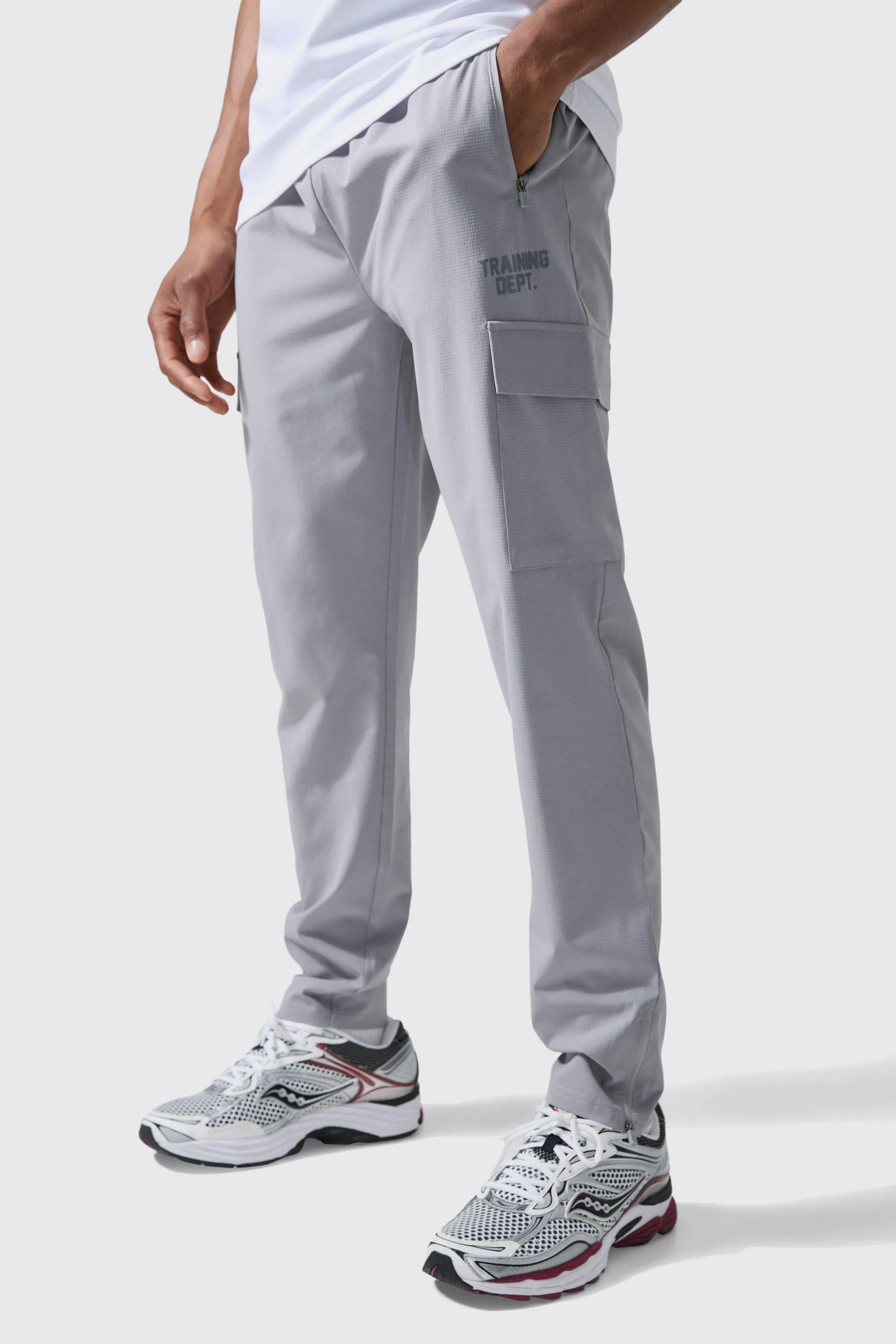 Active Training Dept Tapered Cargo Joggers | boohooMAN UK